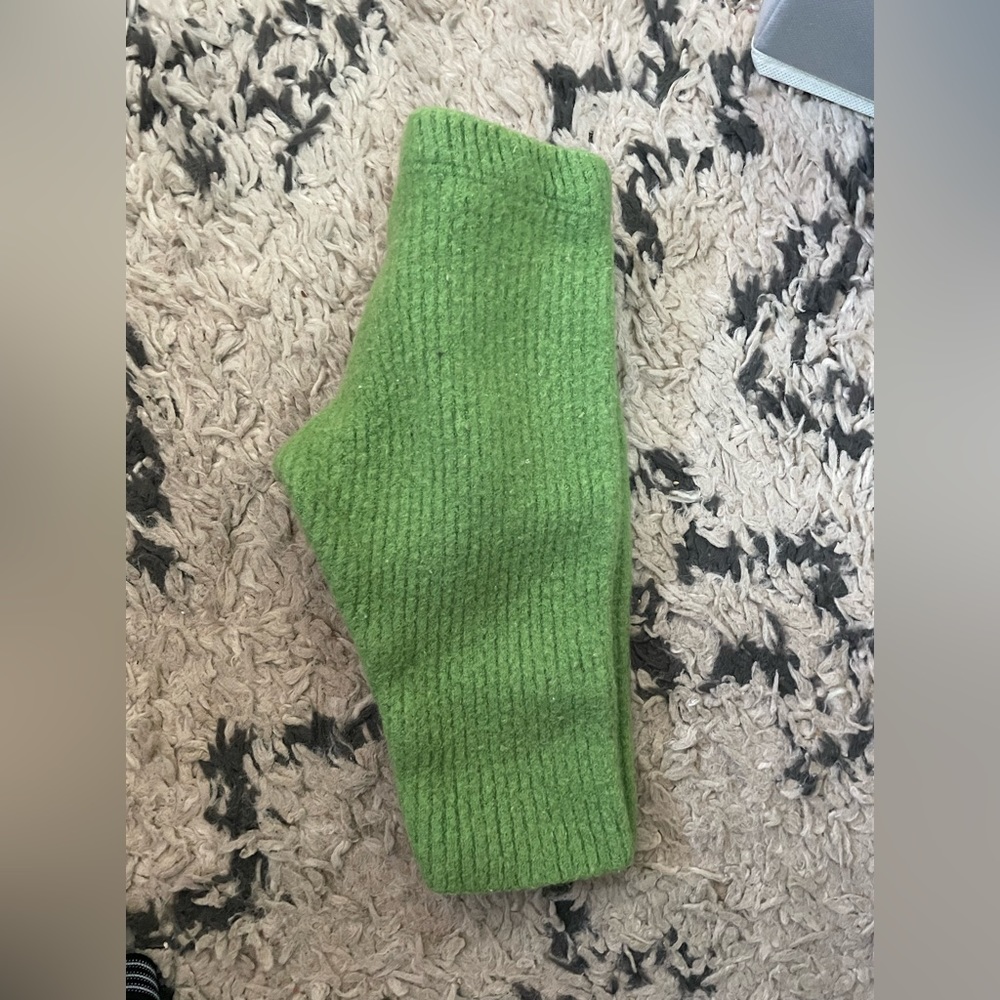 Cozy Green Knit Kids Casual Bottoms